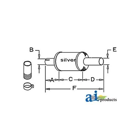 A & I Products Muffler 8" x8" x16" A-71117541